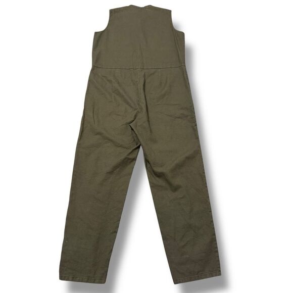 Eileen Fisher Olive Green Cotton Hemp Stretch Jumpsuit Small Medium - Picture 10 of 12